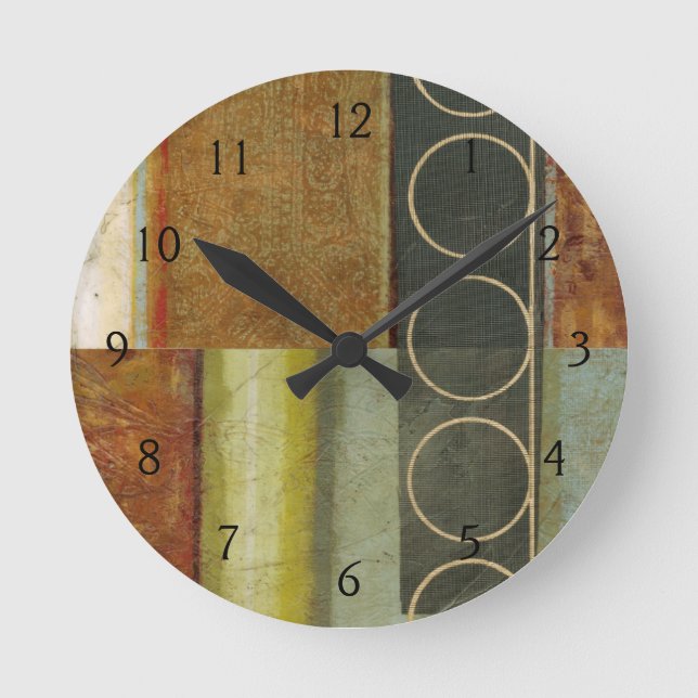 Reloj Redondo Mediano pintura abstracta Multi-texturizada por el estudio (Anverso)