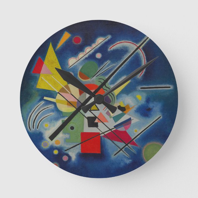 Reloj Redondo Mediano Pintura azul de Kandinsky (Anverso)