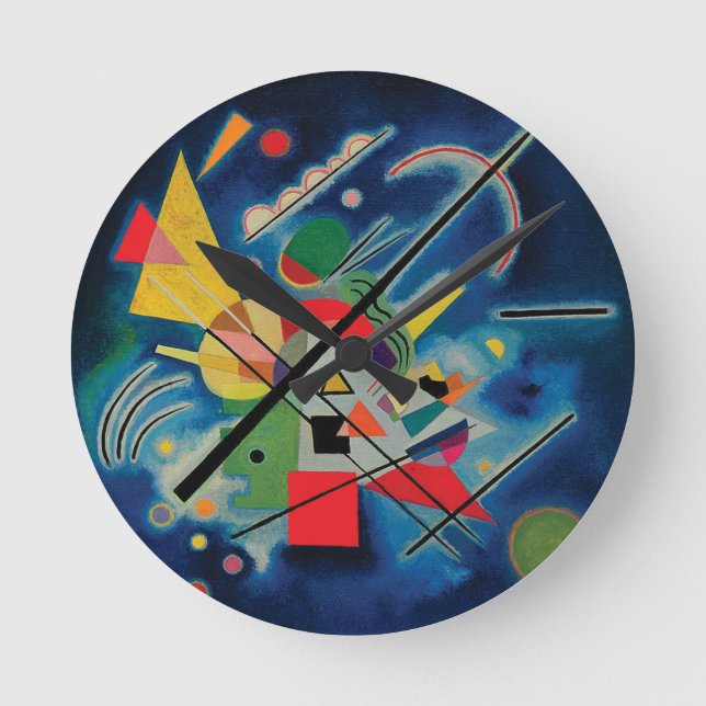 Reloj Redondo Mediano Pintura azul de Wassily Kandinsky (Anverso)