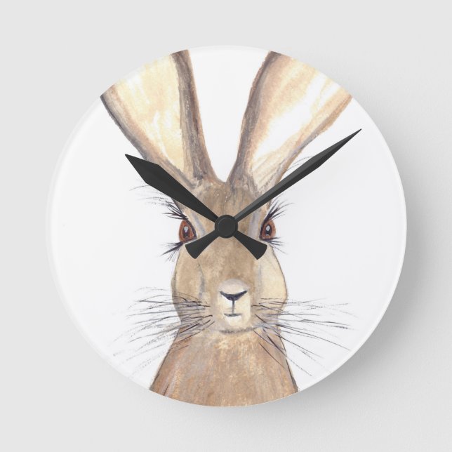 Reloj Redondo Mediano Pintura de acuarela de Hate (Anverso)