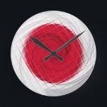 Reloj Redondo Mediano Pintura de bandera de Japón<br><div class="desc">Material gráfico de la bandera de Japón - Símbolos de países mundiales - Banderas de países continentales asiáticos</div>