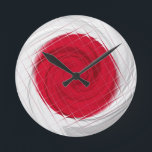 Reloj Redondo Mediano Pintura de bandera de Japón<br><div class="desc">Material gráfico de la bandera de Japón - Símbolos de países mundiales - Banderas de países continentales asiáticos</div>