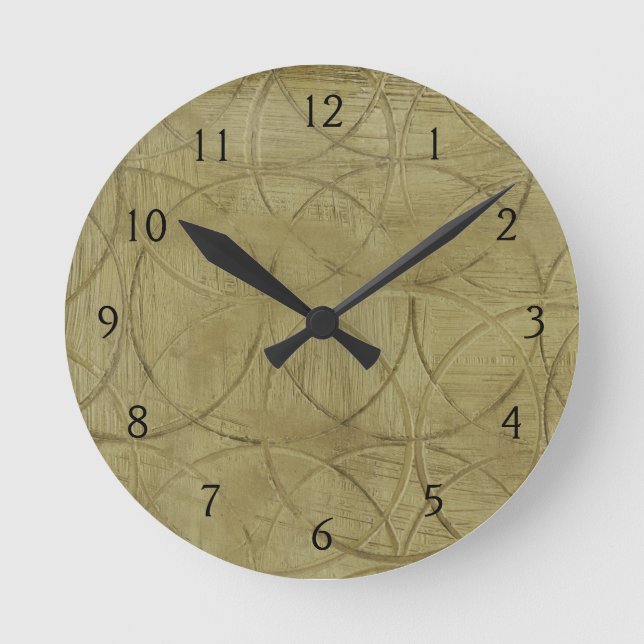 Reloj Redondo Mediano Pintura de círculos vinculados de Jennifer Goldber (Anverso)
