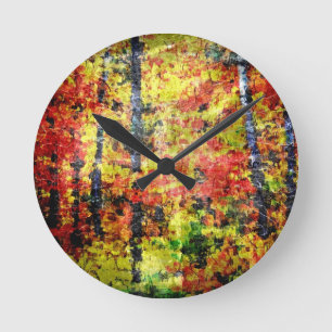 Reloj Redondo Mediano Pintura de colores abstractos