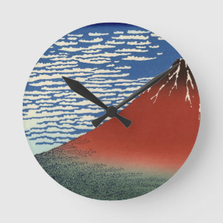 Reloj Redondo Mediano Pintura de Japón del volcán Fuji