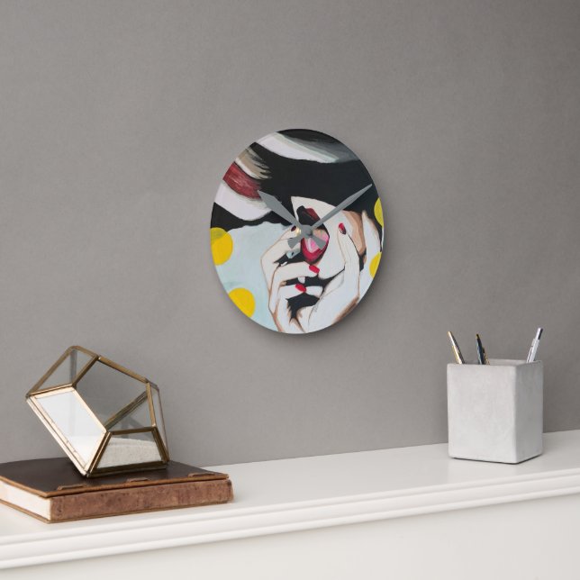 Reloj Redondo Mediano Pintura de ‘lectura de la voluntad’ sobre un (Oficina)