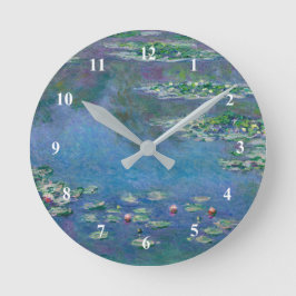 Reloj Redondo Mediano Pintura de los alilies de agua de Monet