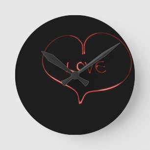 Reloj Redondo Mediano Pintura de luz corazón