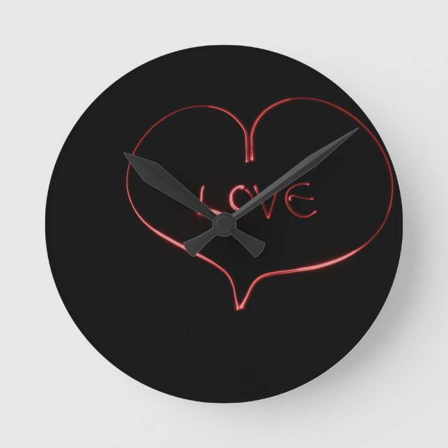 Reloj Redondo Mediano Pintura de luz corazón (Anverso)