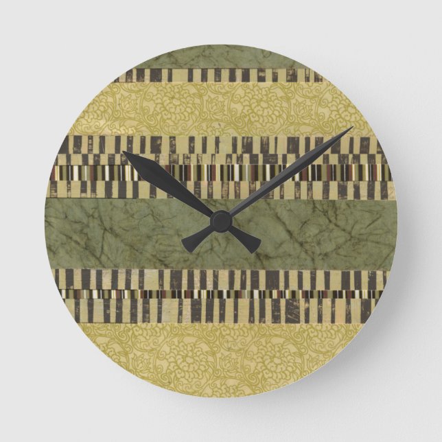 Reloj Redondo Mediano Pintura de panel con múltiples patrones (Anverso)