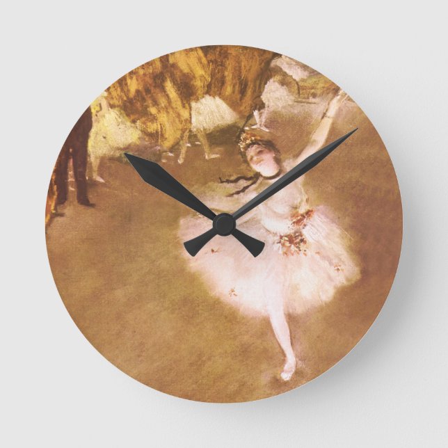 Reloj Redondo Mediano Pintura estelar de bailarina de ballet Degas (Anverso)