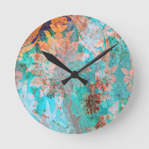 Reloj Redondo Mediano Pintura floral