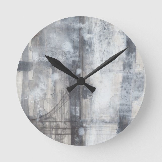 Reloj Redondo Mediano Pintura gris contemporánea (Anverso)