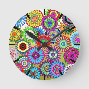 Reloj Redondo Mediano Pinturas de mosaico