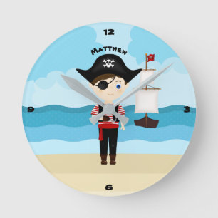 Reloj Redondo Mediano Pirata Boy