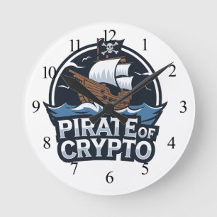Reloj Redondo Mediano Pirata de Crypto