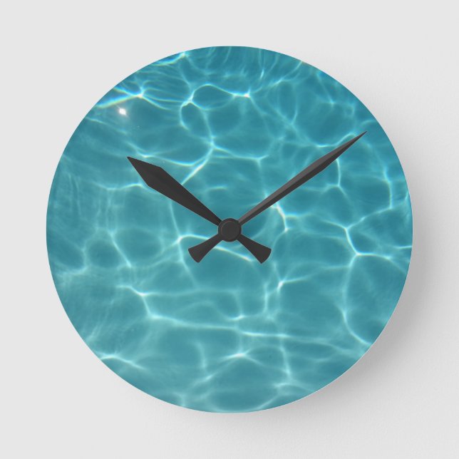 Reloj Redondo Mediano Piscina Agua (Anverso)
