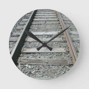 Reloj Redondo Mediano Pistas de ferrocarril