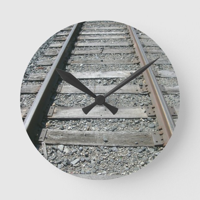 Reloj Redondo Mediano Pistas ferroviarias (Anverso)