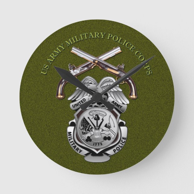 Reloj Redondo Mediano Pistolas de MP y cruzadas (Anverso)