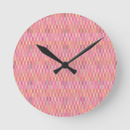 Reloj Redondo Mediano Pixeles rosados