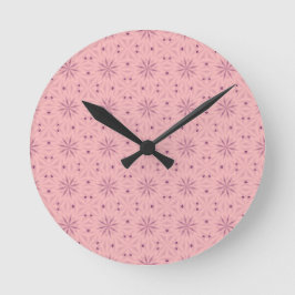 Reloj Redondo Mediano Pixeles rosados blandos