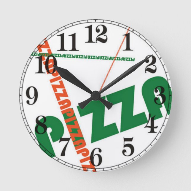 Reloj Redondo Mediano Pizza (Anverso)