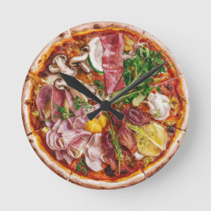 Reloj Redondo Mediano Pizza Cuatro Estaciones
