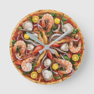 Reloj Redondo Mediano Pizza de mariscos