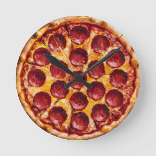 Reloj Redondo Mediano Pizza de Pepperoni