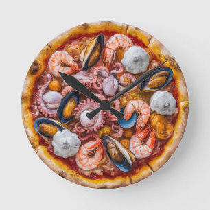 Reloj Redondo Mediano Pizza de pescado