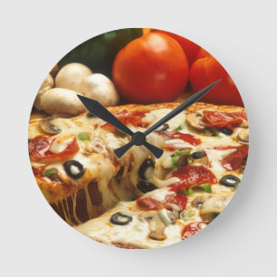 Reloj Redondo Mediano Pizza deliciosa