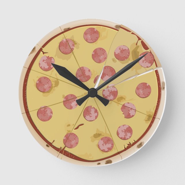 Reloj Redondo Mediano PIZZA divertido WALL CLOCK (Anverso)