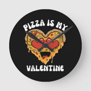 Reloj Redondo Mediano Pizza Es Mi San Valentín