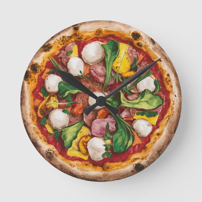 Reloj Redondo Mediano Pizza Fugazza (Anverso)