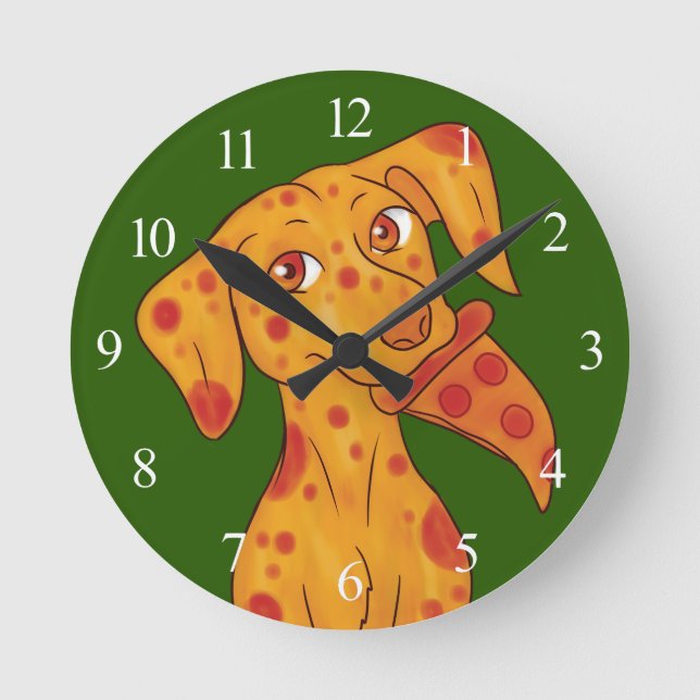 Reloj Redondo Mediano Pizza Puppy (Anverso)