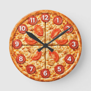 Reloj Redondo Mediano Pizzería Italiana Cocina de Pizza o Restaurante Re