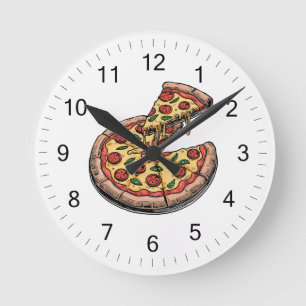 Reloj Redondo Mediano Pizzería Italiana Cocina de Pizza o Restaurante Re
