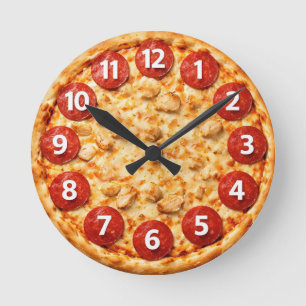 Reloj Redondo Mediano Pizzería Italiana Cocina de Pizza o Restaurante Re