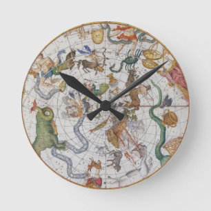 Reloj Redondo Mediano Placa 27 del "atlas Coelestis", por Juan Flamsteed