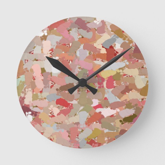 Reloj Redondo Mediano Placa de pintura de coral (Anverso)