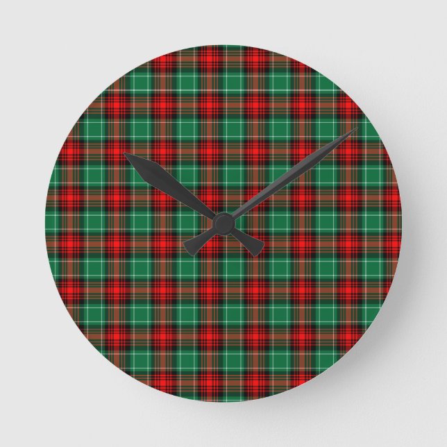 Reloj Redondo Mediano Placa de vacaciones verde roja (Anverso)