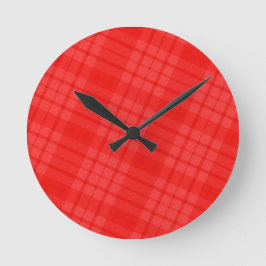 Reloj Redondo Mediano Placa diagonal roja