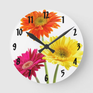 Reloj Redondo Mediano Placer de la margarita del Gerbera