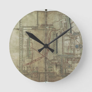 Reloj Redondo Mediano Plan f.285 de ms R 171 de la catedral y del th de