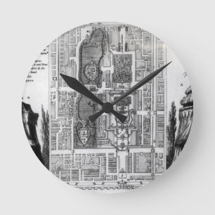Reloj Redondo Mediano Plan of the Gardens of the Emperor of Peking, from