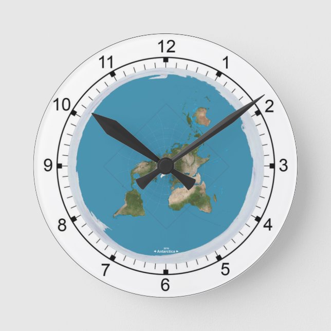 Reloj Redondo Mediano Planeta plana de tamaño medio para pared (Anverso)