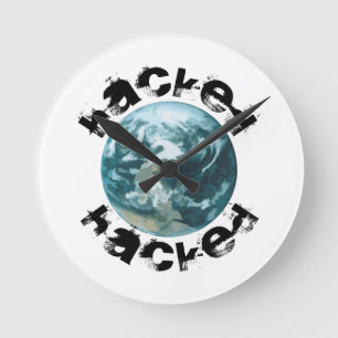 Reloj Redondo Mediano Planeta Tierra hackeada