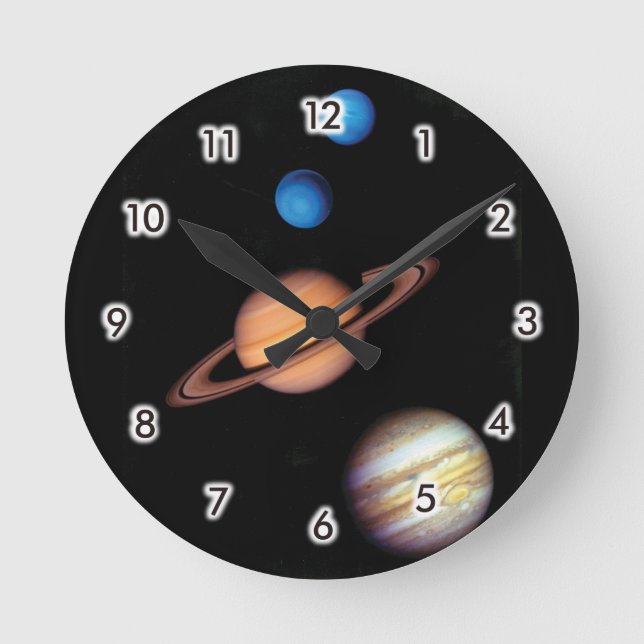 Reloj Redondo Mediano Planetas (Anverso)