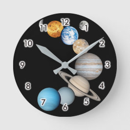Reloj Redondo Mediano Planetas del sistema solar (intercambiables en col
